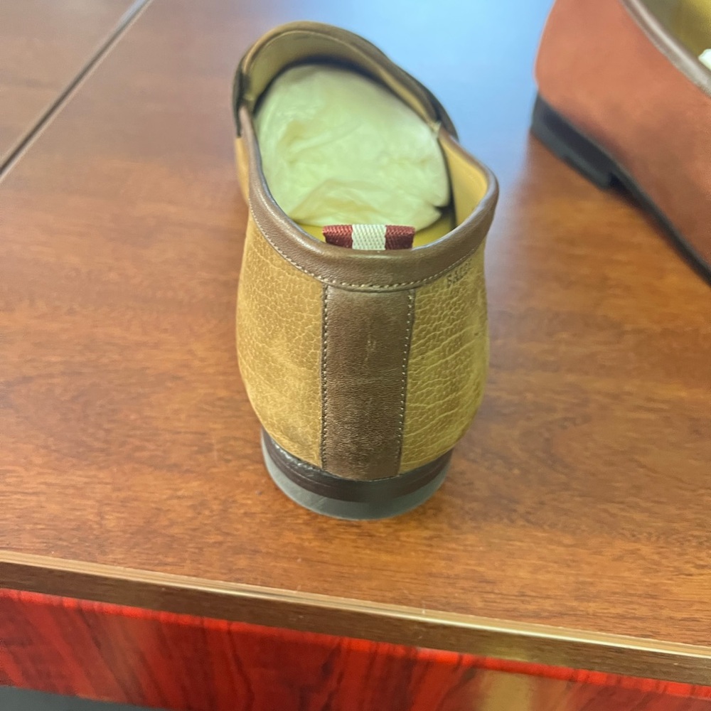 Bally Olive and Chocolate Leather Loafers - Picture 3 of 9